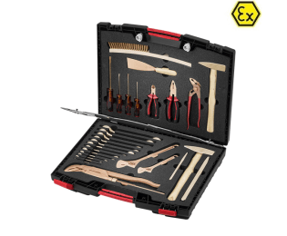 Set BAZA 28 scule ATEX bronz special si cupru-beriliu in valiza