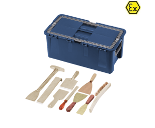 Set CURATARE cabina vopsire 9 scule ATEX din bronz special si cupru-beriliu in cutie