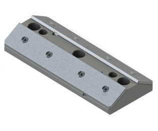 Ghidaj forma "V" seria E53.21. cu placa autolubrificanta otel + SINT300 seria E50.55.