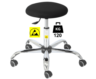 Taburet ESD STOOL cu husa textila sau vinil Standard WLL=120kg H=455-575mm