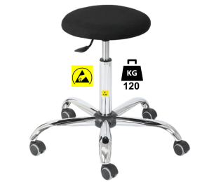 Taburet ESD cu husa textila sau vinil STOOL Standard WLL=120kg H=535-715mm