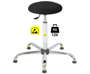 Taburet ESD cu husa textila sau vinil STOOL Standard WLL=120kg H=585-835mm
