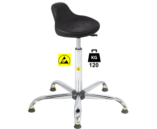 Taburet ESD seria HOKER Standard poliuretan WLL=120kg H=560-810mm