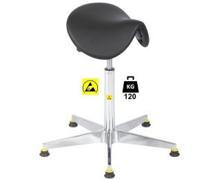 Taburet ESD seria SADDLE Standard poliuretan WLL=120kg H=565-810mm