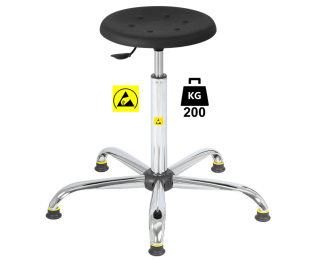 Taburet ESD seria STOOL Heavy Duty poliuretan WLL=200kg H=560-810mm