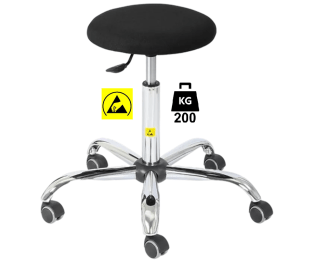 Taburet ESD cu husa textila sau vinil STOOL Heavy Duty WLL=200kg H=535-715mm