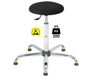 Taburet ESD cu husa textila sau vinil STOOL Heavy Duty WLL=200kg H=585-835mm
