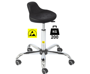 Taburet ESD seria HOKER Heavy Duty poliuretan WLL=200kg H=430-555mm