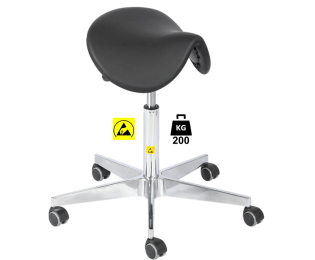 Taburet ESD seria SADDLE Heavy Duty poliuretan WLL=200kg H=530-710mm
