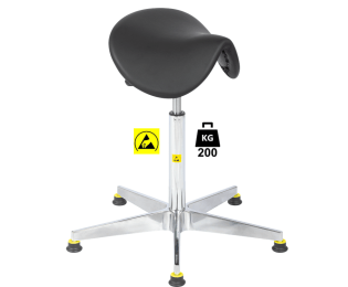 Taburet ESD seria SADDLE Heavy Duty poliuretan WLL=200kg H=565-810mm
