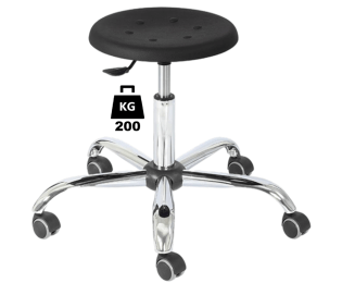 Taburet industrial STOOL Heavy Duty poliuretan portanta 200kg H=430-555mm