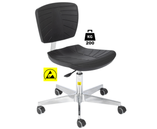 Scaun ESD seria POLYURETHAN COMFORT Heavy Duty portanta 200kg H=430-560mm