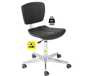 Scaun ESD seria POLYURETHAN COMFORT Heavy Duty portanta 200kg H=510-700mm