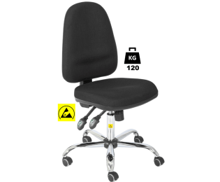 Scaun ESD cu husa textila sau vinil COMFORT Standard portanta 120kg H=505-635mm