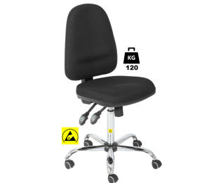 Scaun ESD cu husa textila sau vinil COMFORT Standard portanta 120kg H=580-770mm