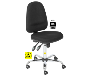 Scaun ESD cu husa textila sau vinil COMFORT Heavy Duty portanta 200kg H=580-770mm