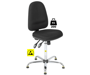 Scaun ESD cu husa textila sau vinil COMFORT Heavy Duty portanta 200kg H=625-880mm