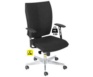 Scaun ESD cu husa textila sau vinil SUPERIOR 1 cu cotiere portanta 120kg H=420-480mm