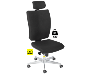 Scaun ESD cu husa textila sau vinil SUPERIOR 2 portanta 120kg H=435-500mm