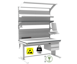 Banc de lucru ESD sistem L-Light cu inaltimea reglabila electric