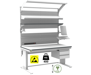 Banc de lucru ESD sistem L-Heavy Duty cu inaltimea reglabila electric
