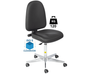 Scaun Clean-Room BASIC husa vinil portanta 120kg H=545-730mm