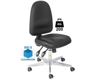 Scaun Clean-Room COMFORT husa vinil portanta 200kg H=480-605mm