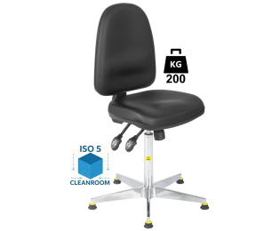 Scaun Clean-Room COMFORT husa vinil portanta 200kg H=570-750mm