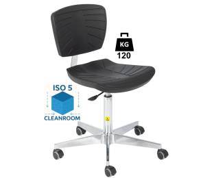 Scaun Clean-Room COMFORT poliuretan portanta 120kg H=510-700mm