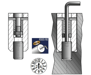 Dator matrita injectie cu clichet fara reglarea inaltimii RSGS/RE Ø4mm-Ø12mm
