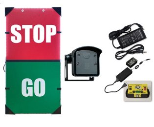 Sistem combinat de panouri LED Stop&GO cu senzor inteligent