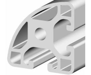 Profil aluminiu rotund compatibil ITEM 40x40LR90 LIGHT Canal 8