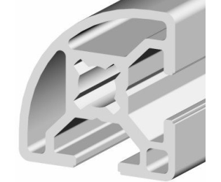 Profil aluminiu rotund industrial 30x30x90° Canal 8