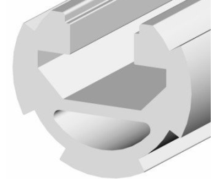Profil aluminiu rotund standard industrial Ø28mm LIGHT Canal 10