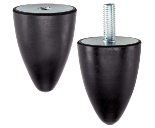 Amortizor forma parabolica din cauciuc si metal