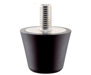 Amortizor forma de trunchi de con din cauciuc cu tija filetata din INOX EH 25150.