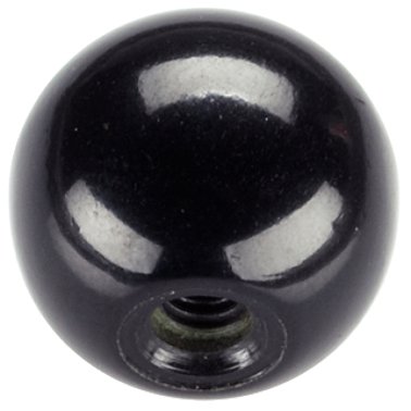 Maner sferic, DIN 319/cu filet din material presat, forma C | d1=20 mm / negru | 24560.0020