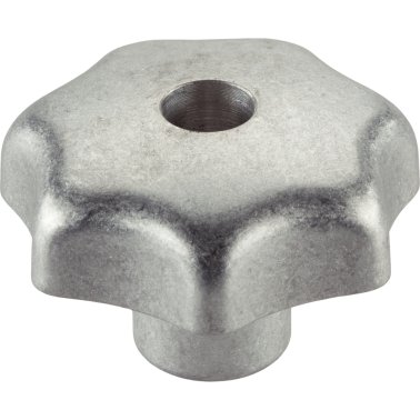 Mânere tip stea, DIN 6336 metal neferos/cu filet, cu gaură de trecere, forma D | d1=50 mm / nepolizat | 24660.0350
