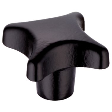 Mânere palmiforme, DIN 6335 fontă, cu acoperire plastică/cu gaură înfundată filetată, forma E | d1=40 mm / negru | 24620.0641