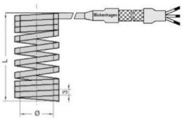 Rezistenta electrica spiralata patrata 3x3 mm D=10 mm