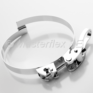 Colier cu punte de trecere si clema fixare rapida Master-Grip Quick-Fix din inox 1.4301 DN=500 mm