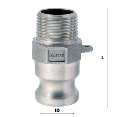 Racord tata cu filet exterior cupla rapida KAMLOK DIN EN 14 420-7 din INOX 1.4401 DN=15 mm