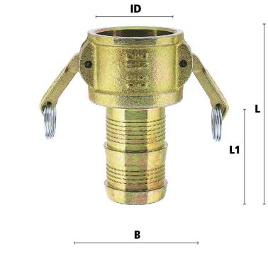 Cupla mama pentru furtun mortar cu trecere integrala DN=35 mm