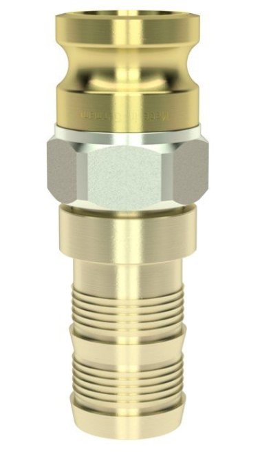 Cupla tata rotabila pentru furtun mortar cu trecere integrala prindere prin sertizare furtun 35x7 mm