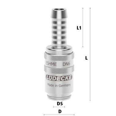 Cupla rapida racire matrita racord furtun Seria ESHME DN 6 din INOX 1.4305 fara ventil