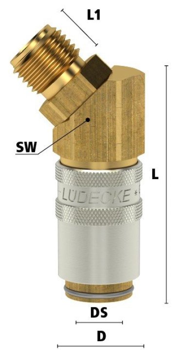 Cuple rapide racire matrita racord 45° filet exterior Seria ESHM DN 6 filet M 10x1.0