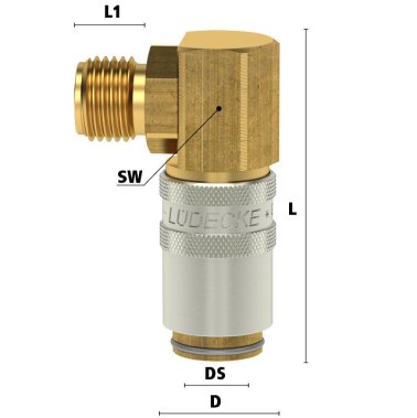Cupla rapide racire matrita racord 90° filet exterior Seria ESHM DN 6 filet G 3/8"