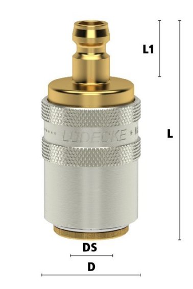 Cupla dreapta de legatura DN9 - DN6 pentru racire matrite fara ventil