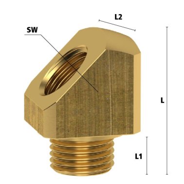 Piesa de legatura 45° cu filet imperial