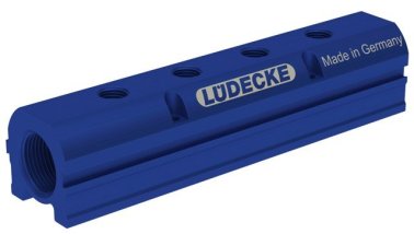 Bloc distributie conducte de racire matrite din aluminiu eloxat L= 190 mm